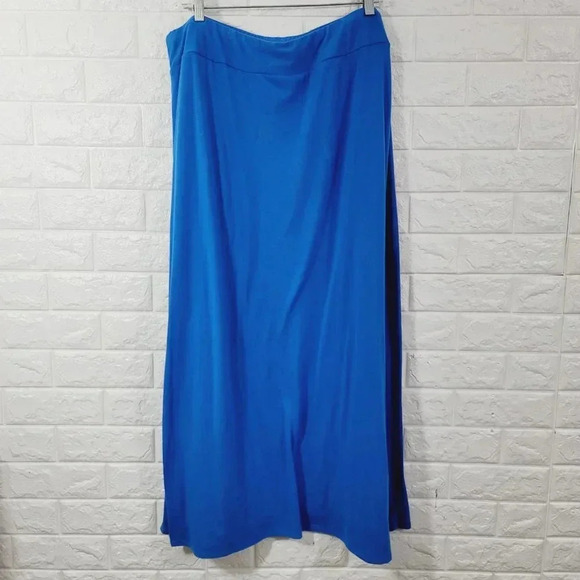 Dressbarn Women's Stretchy Maxi Skirts Pull-On Elastic Waist Blue Size 1X - Picture 2 of 4